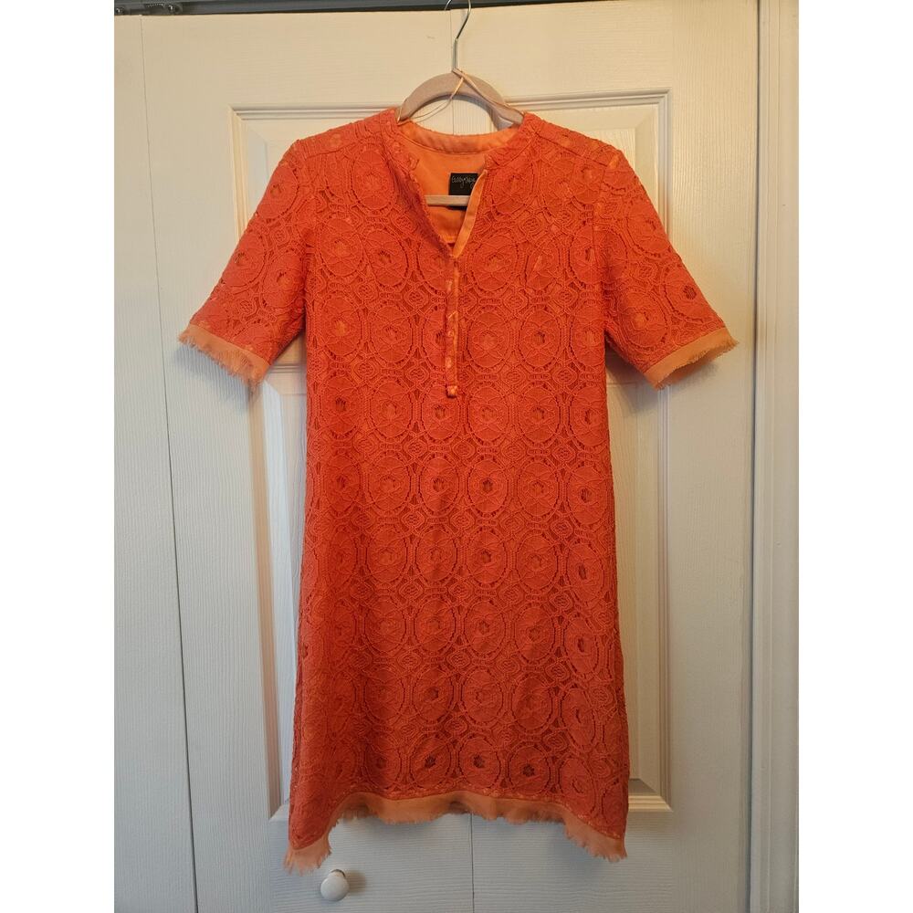 NWOT Gabby Skye Orange Lace Shirt Dress, Women's 6